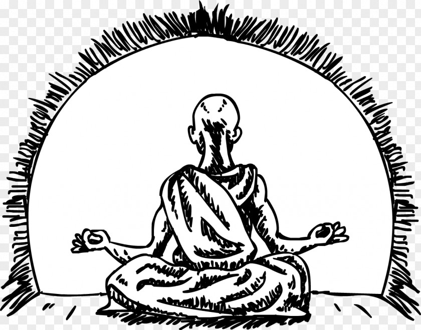 Monk Meditating Meditation Clip Art Yoga Illustration Buddhism PNG