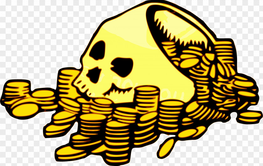 Skulls Gold Coin Clip Art PNG