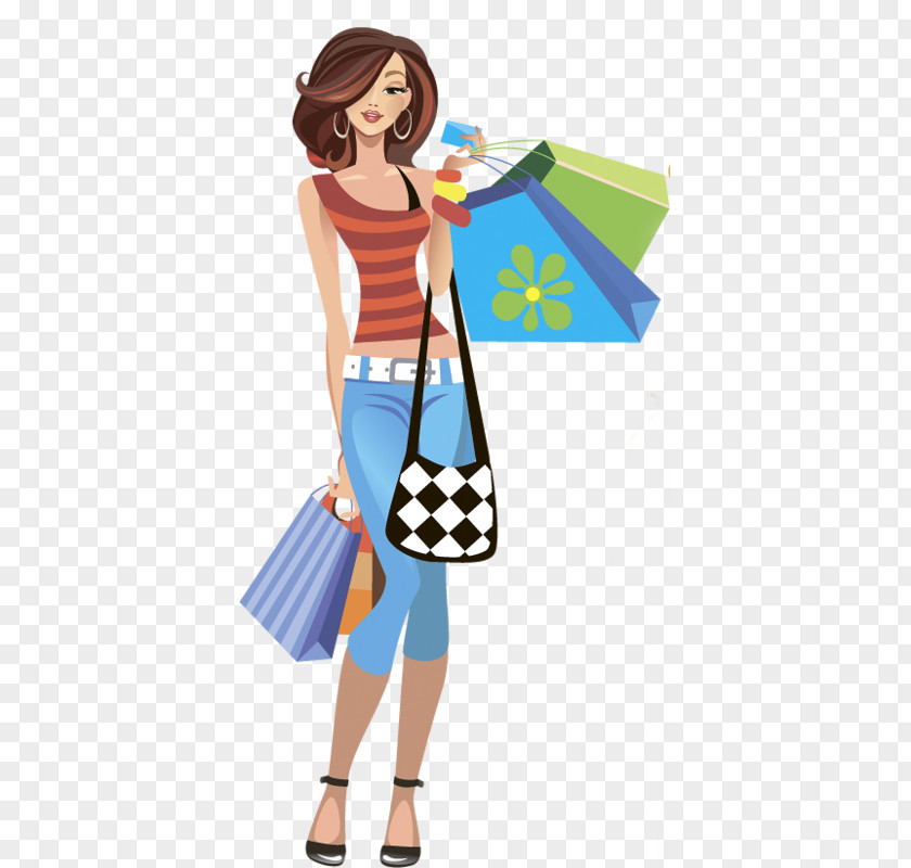 Woman Shopping Fashion Clip Art PNG