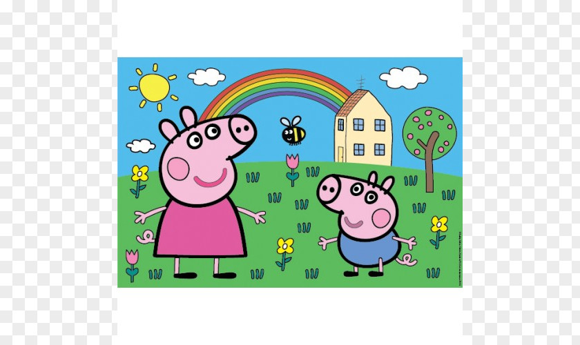 Peppa Ping Canvas Art Painting Rosman Acrylic Paint PNG