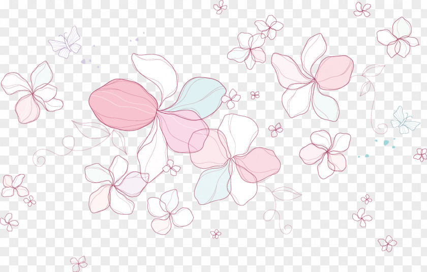 Floral Decoration Petal Design Cherry Blossom Pattern PNG