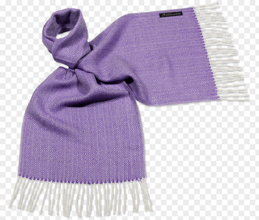 Purple Scarf Alpaca Cream Argyle Stole PNG