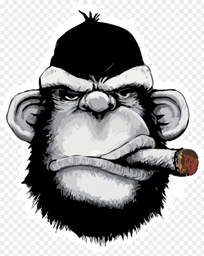 Monkey T-shirt Ape Cigar Iron-on PNG