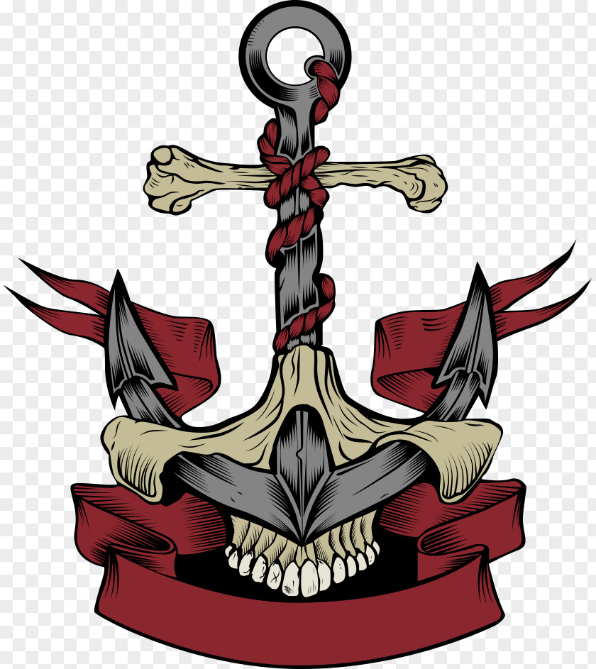 Vector Skull Anchor Calavera Euclidean PNG