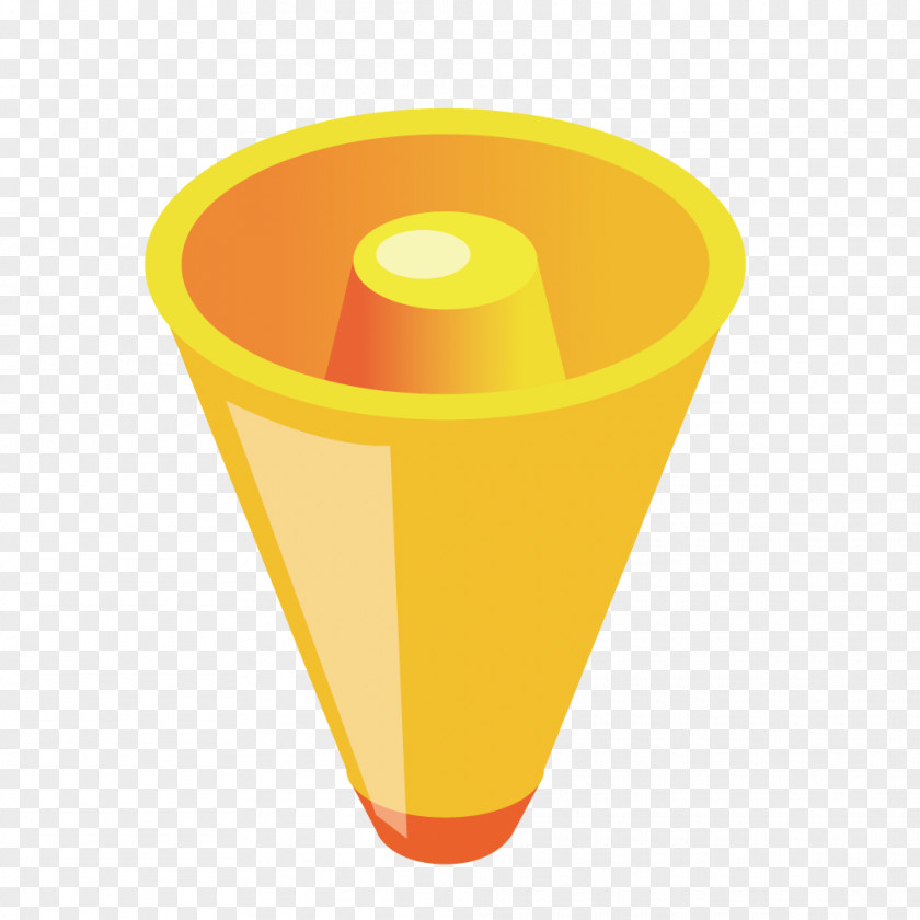 Yellow Trumpet Upside Down Icon PNG