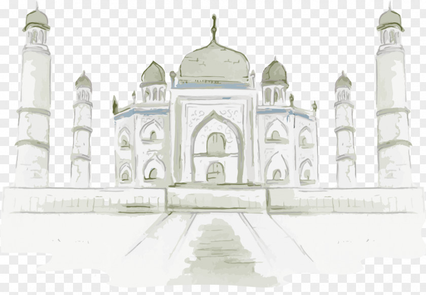Drawing World Monuments Taj Mahal Architecture PNG