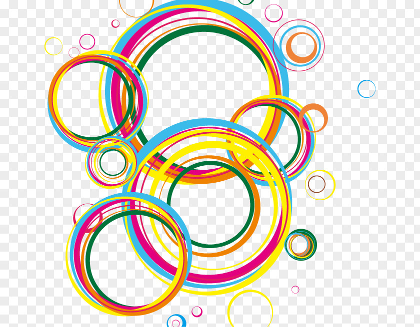 Hand Colored Circles Pattern Circle Geometry Clip Art PNG