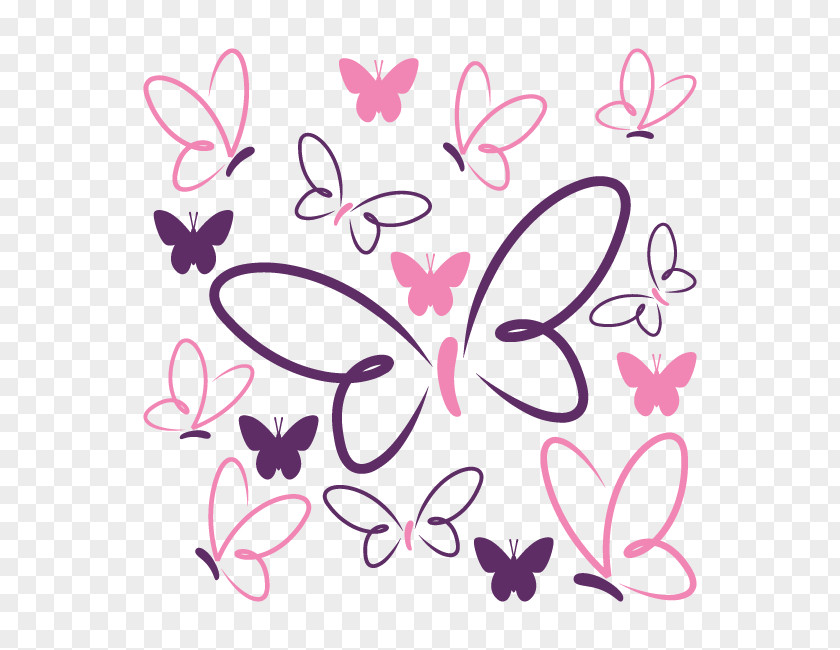 Butterfly Material Color Drawing Pink PNG