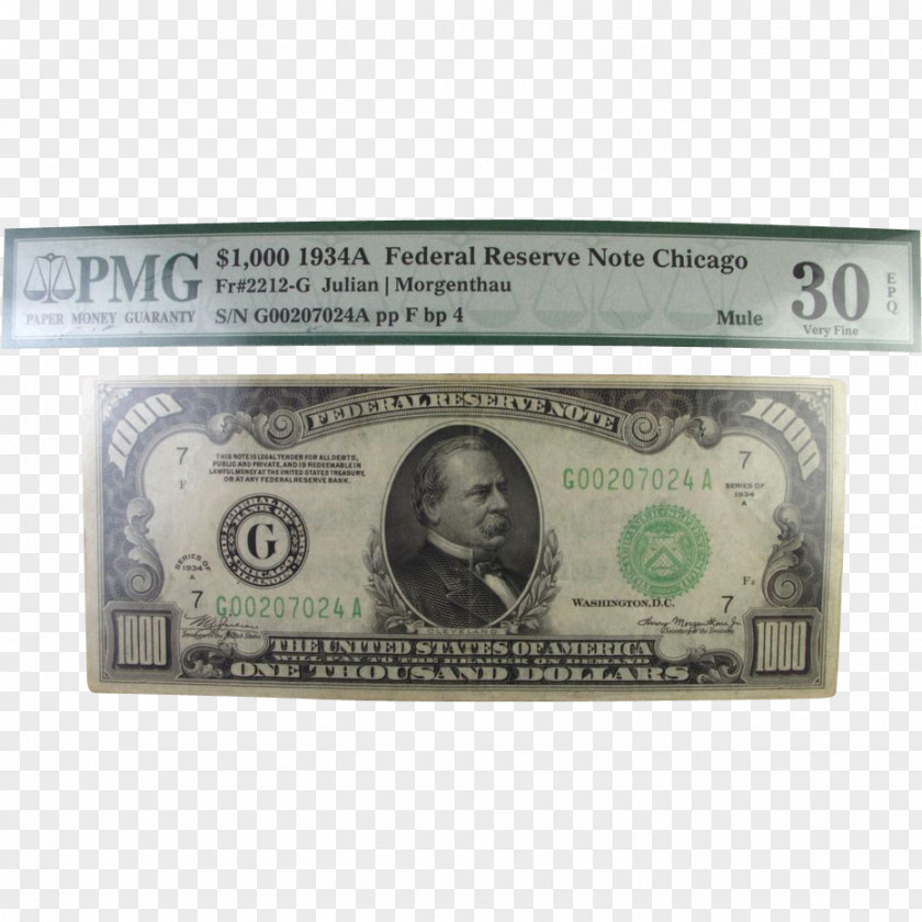 Banknote United States One-dollar Bill Dollar Federal Reserve Note Large Denominations Of Currency PNG