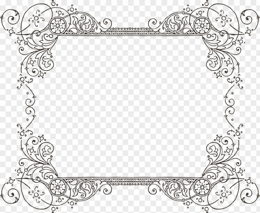 Classic Border Borders And Frames Picture Calligraphic Clip Art PNG