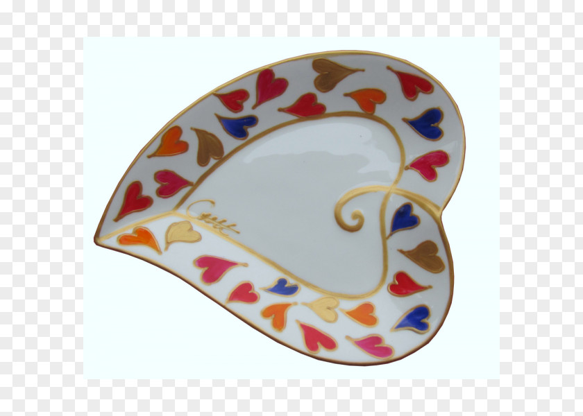 Hand Painted Heart Porcelain PNG