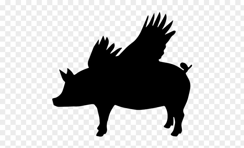 Silhouette Wild Boar Clip Art PNG