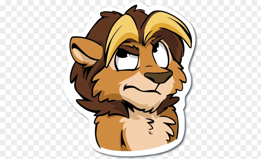 Telegram Sticker Lion Text Clip Art PNG