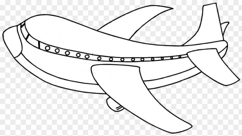 Airplane Drawing Black And White Cartoon Clip Art PNG