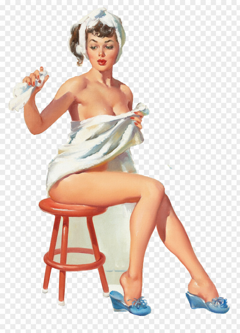 Joyce Ballantyne Pin-up Girl Artist Painting PNG girl Painting, retro, woman sitting down on stool holding white tissue clipart PNG