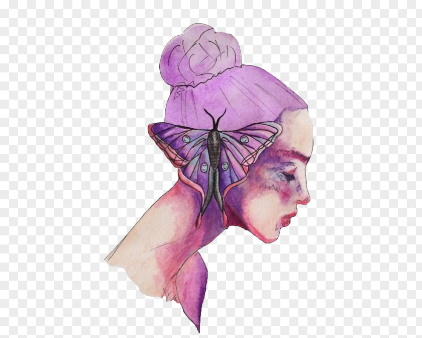Watercolor Aesthetic Painting Butterfly Transparent Wheel Drawing PNG