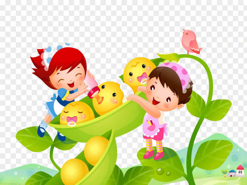 Hand-painted Children Cartoon Child Wallpaper PNG