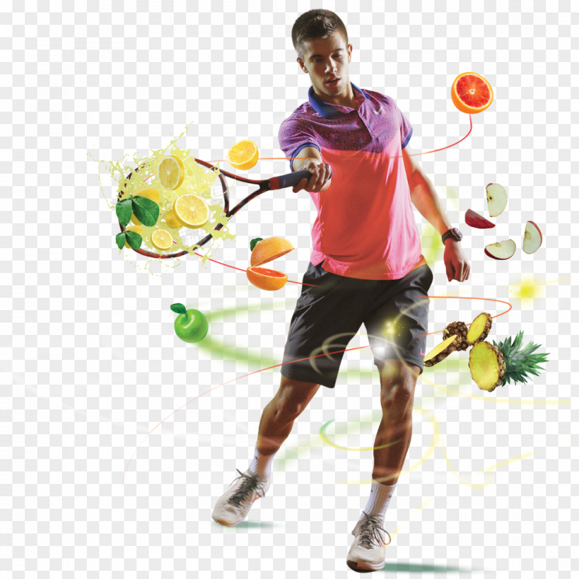 Juicy UNEX MEDIA Ltd. Fruit Tennis Player Marketing Personification PNG