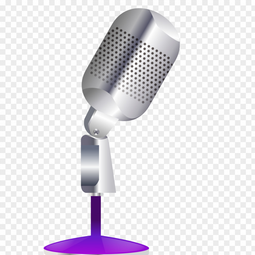 Silver Microphone Model PNG