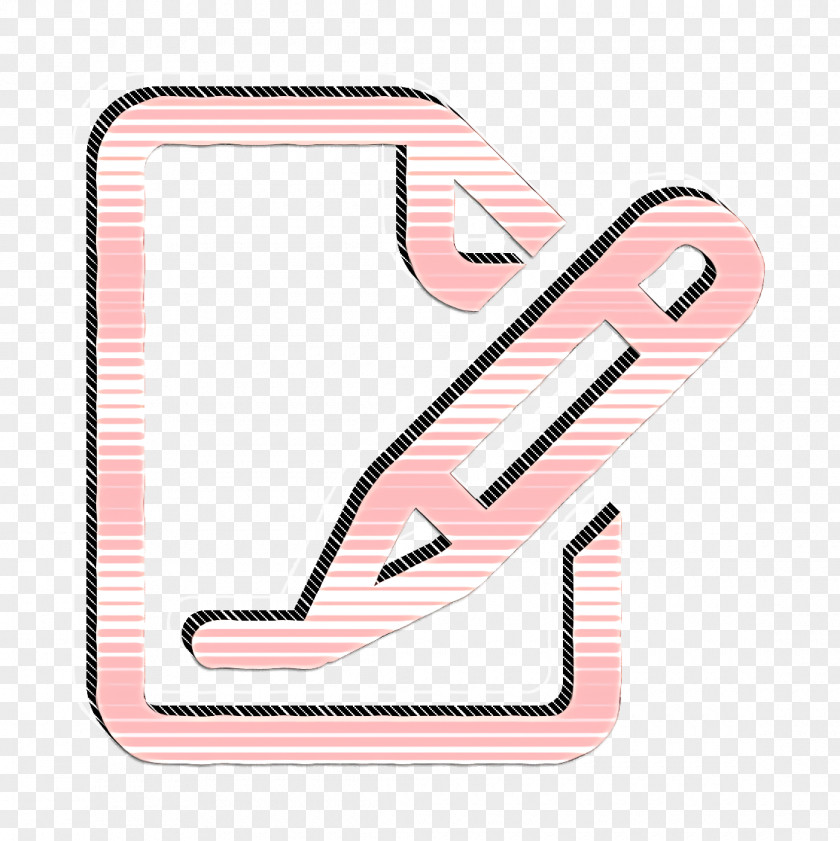 Symbol Pink Document Icon Pen Sign PNG