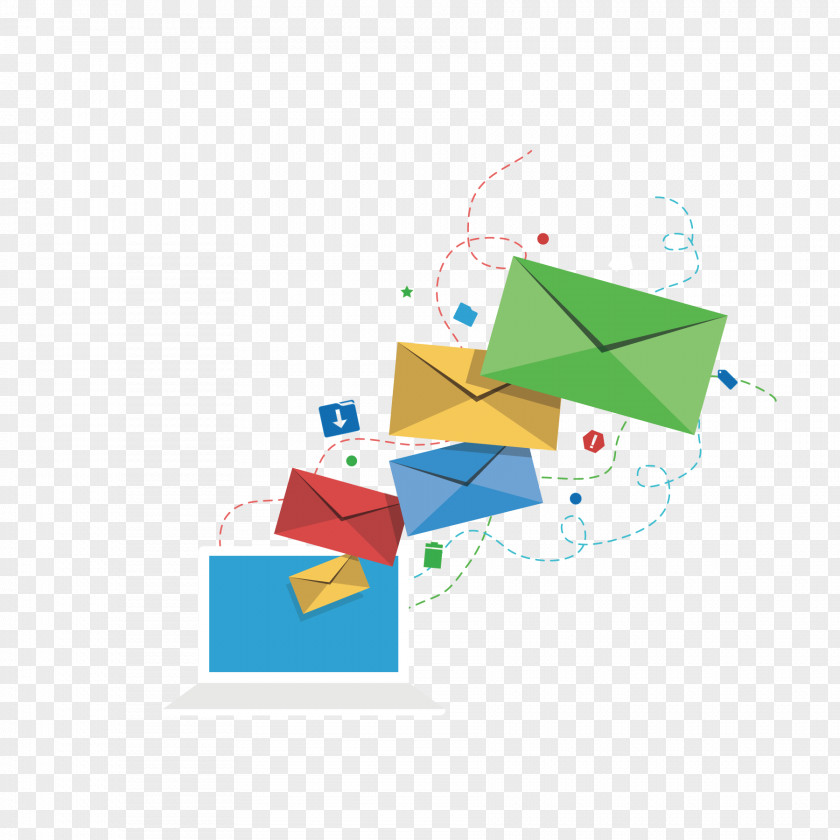 The Computer Floats Color Letters Email Letter Graphics Icon PNG