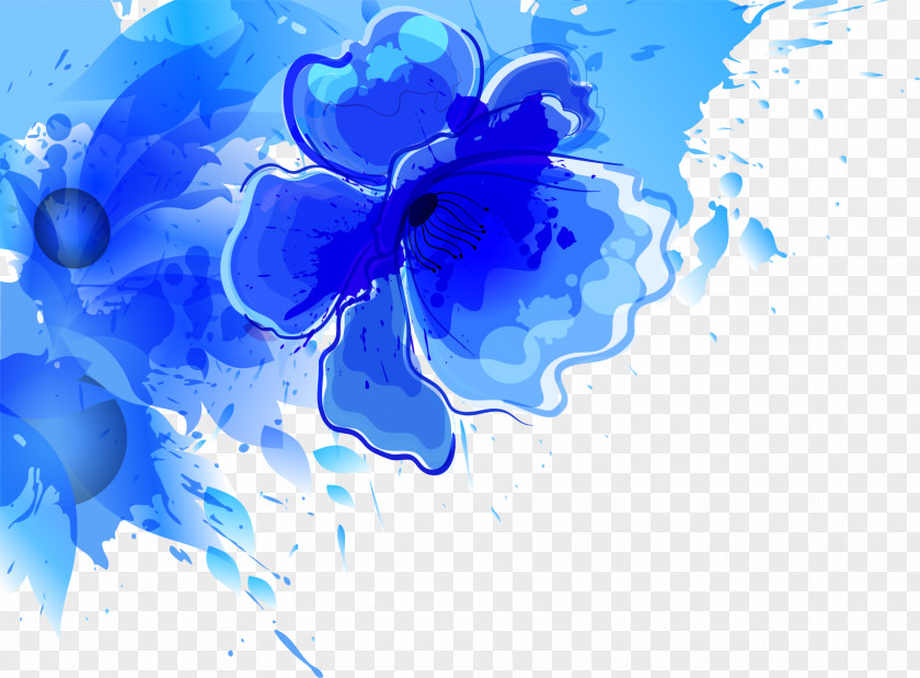 Blue Watercolor Flowers Watercolour Painting PNG