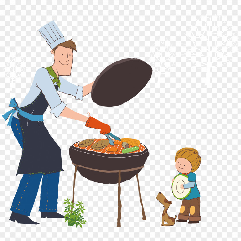 Vector Hand-painted Barbecue Material Chuan Kebab PNG