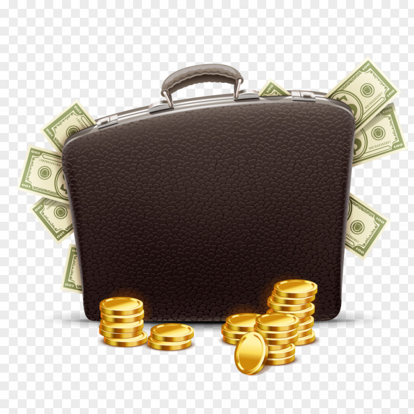 Briefcase And Coins Money Stock Photography Royalty-free PNG