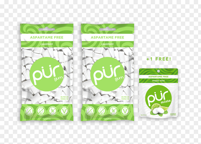 BUY 2 GET 1 FREE Chewing Gum PÜR Sugar Substitute Aspartame Crisp PNG