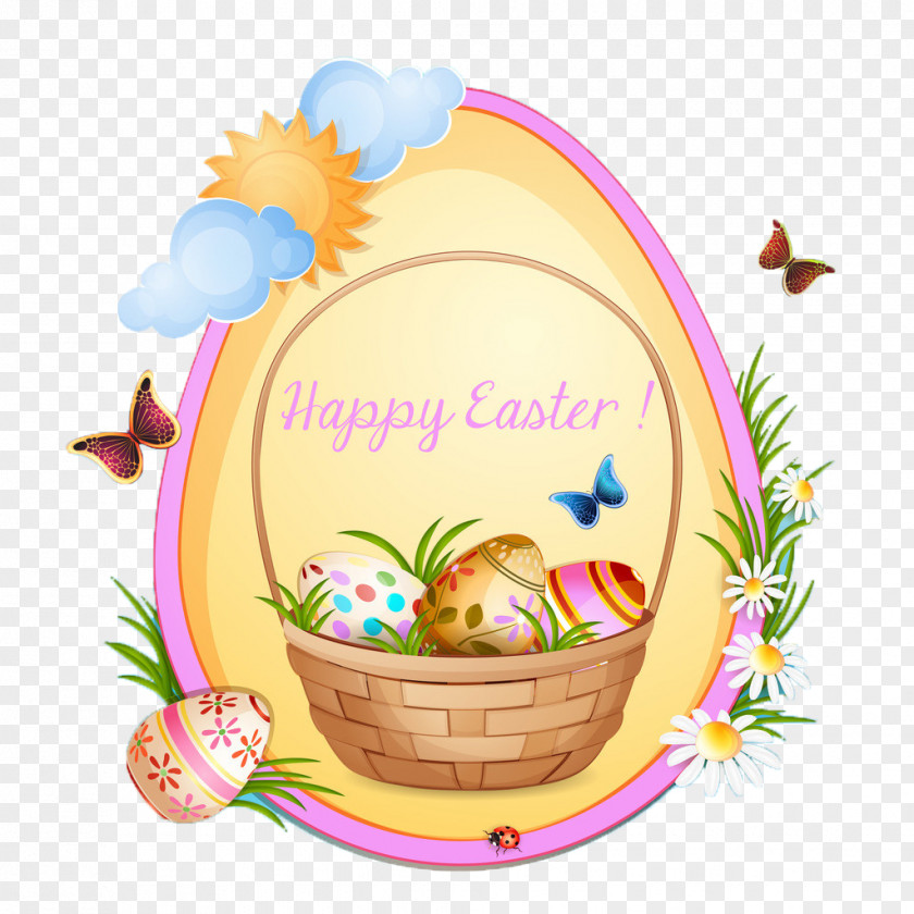 Happy Easter Bunny Egg Illustration PNG