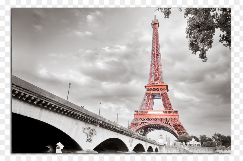 Eiffel Tower Canvas Print Black And White Photography PNG
