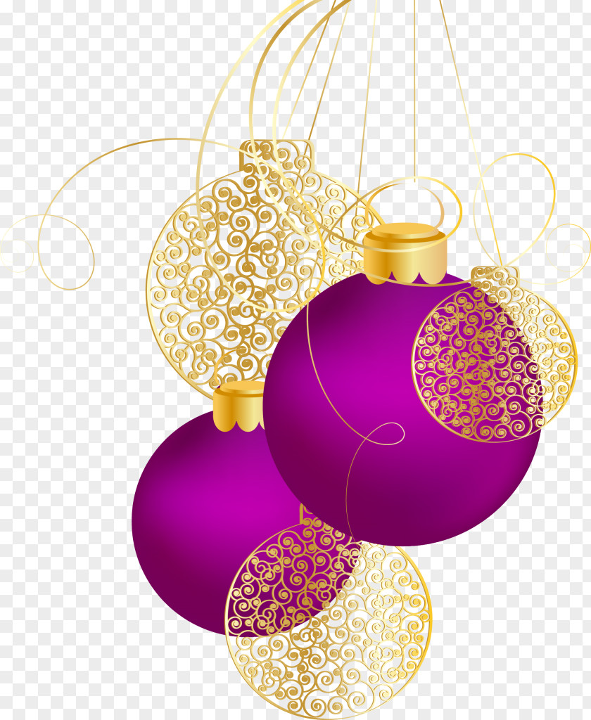 Vector Purple Christmas Ball PNG