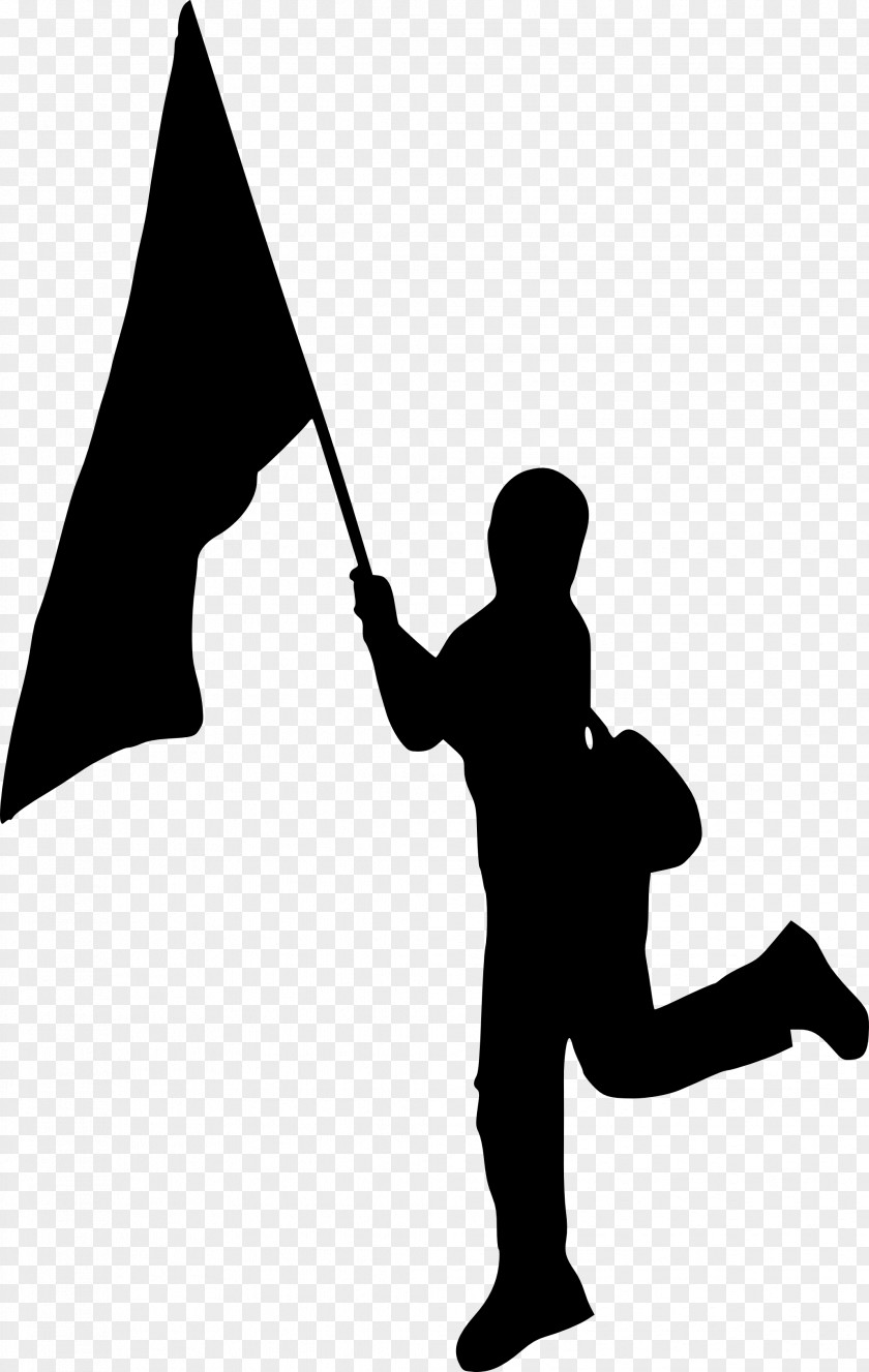 Silhouete Silhouette Person Flag Photography PNG