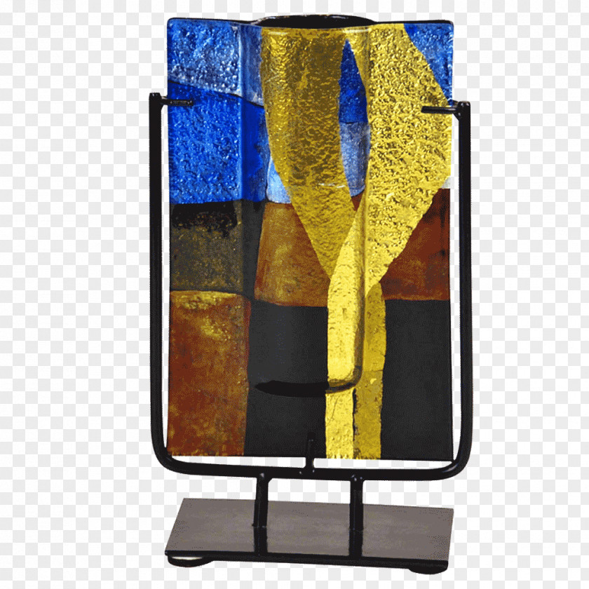 Stained Glass Art Vase Fused PNG