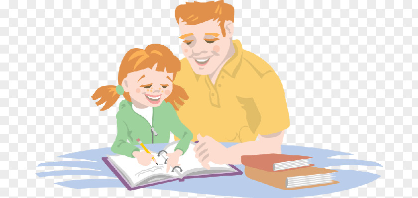 Mother And Father Homework School Student Daughter PNG
