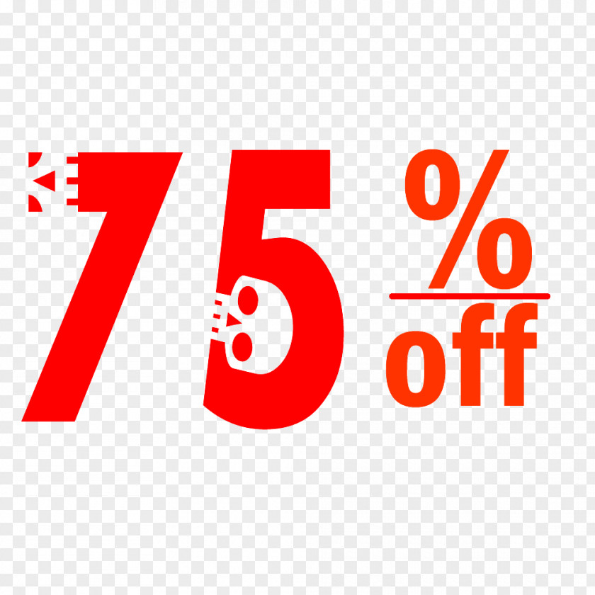 Halloween 75% Discount Tag. PNG