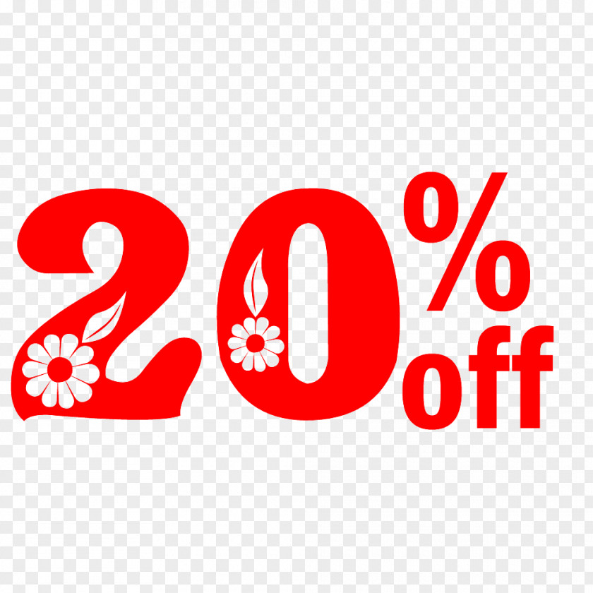 Spring Sale 20% Off Discount Tag. PNG