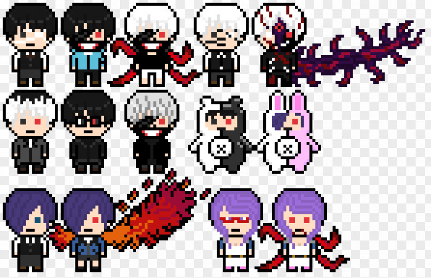 Ghoul Tokyo Pixel Art Cartoon PNG