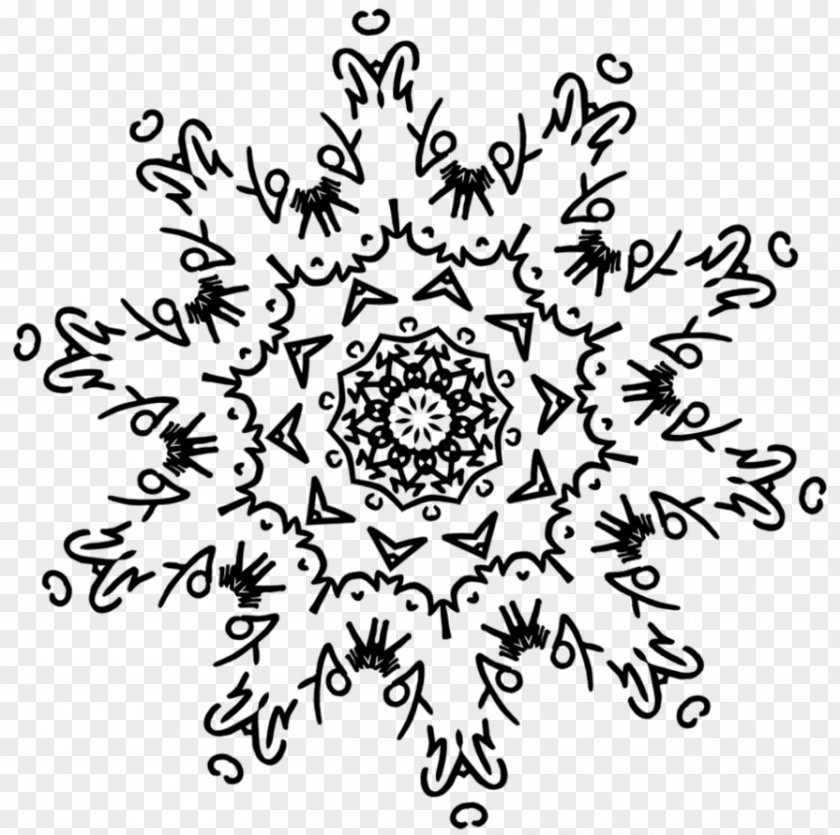 Snowflake Fractal Pattern PNG