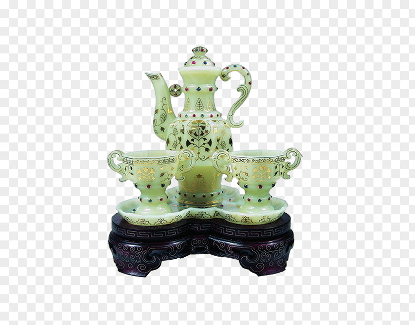 Jade Tea Porcelain Teapot PNG