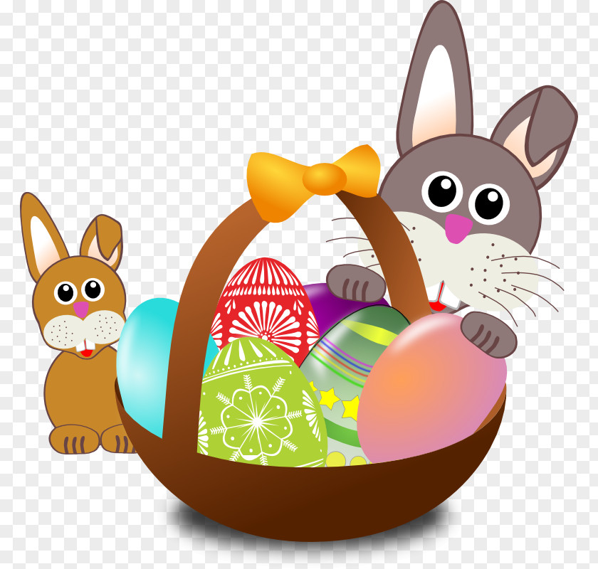 Cartoon Pictures Of Cupcakes Easter Bunny Basket Egg Hunt PNG