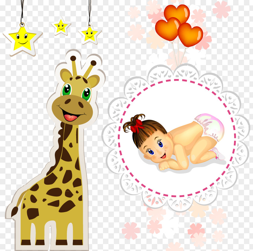 Cute Giraffe Northern Cartoon Illustration PNG