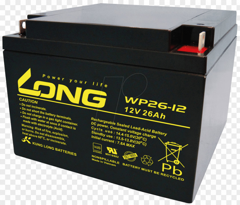 Lead–acid Battery VRLA Electric Kung Long Batteries Industries Rechargeable PNG