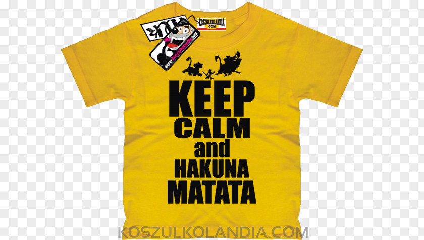 Hakuna Matata T-shirt Top Sleeve Yellow PNG