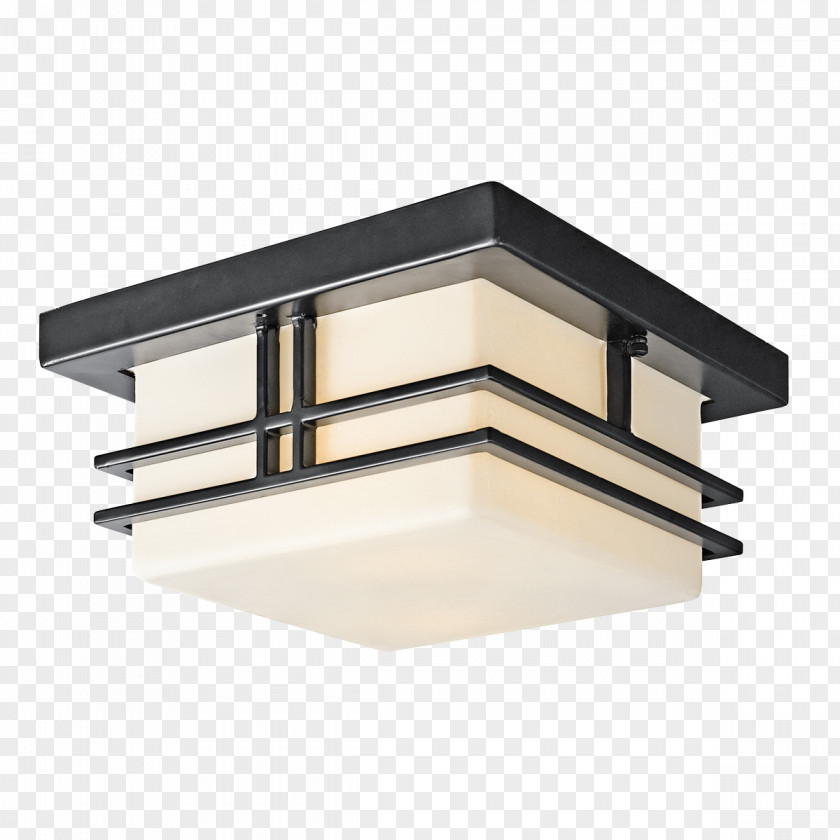 Outdoor Lighting Kichler Tremillo Collection 2-Light Black Fluorescent Flush Mount Light Fixture 49206BK Ceiling 2-Light, PNG