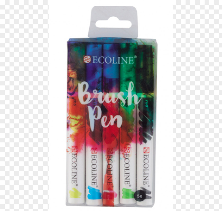 Watercolor Brush Paper Painting Ecoline Marker Pen PNG