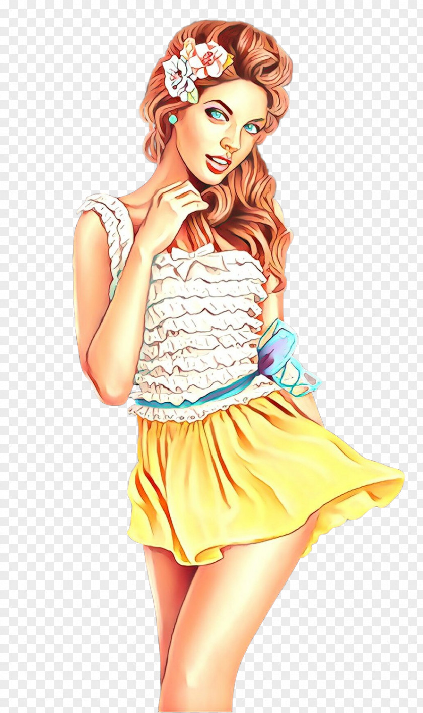 Fictional Character Retro Style Clothing Yellow Waist Fashion Model Illustration PNG