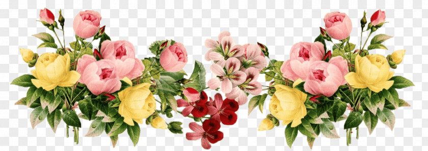 Flowers Vintage Group PNG Group, pink and yellow flowers clipart PNG