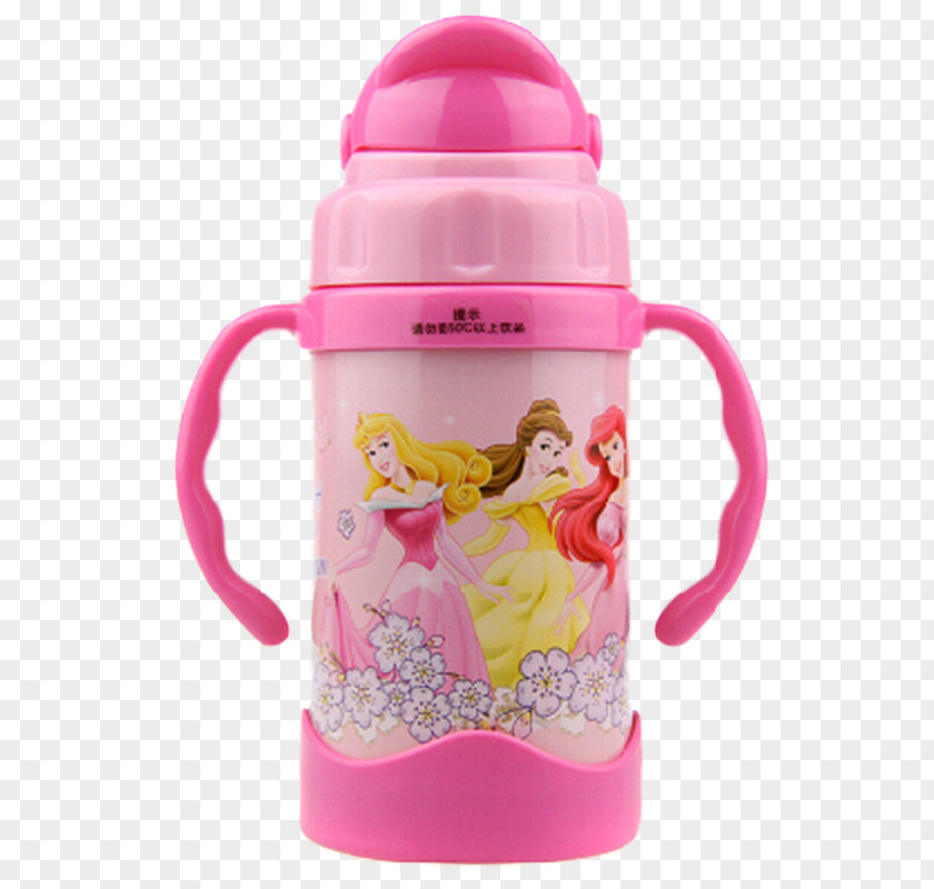 Pink Princess Cups Baby Bottle Water Cup Lid The Walt Disney Company PNG