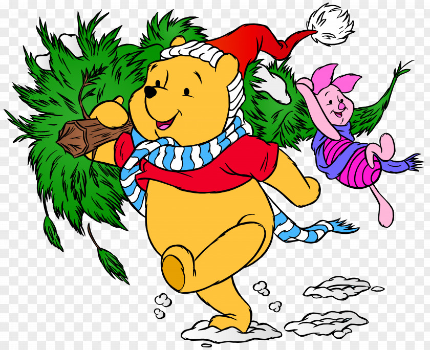 Winnie The Pooh And Piglet Christmas Clip Art Image House At Corner Eeyore Christopher Robin PNG